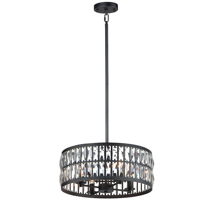 Maxim Lighting Madeline 4-Light Pendant, Black/Beveled Crystal - 21815BCBK