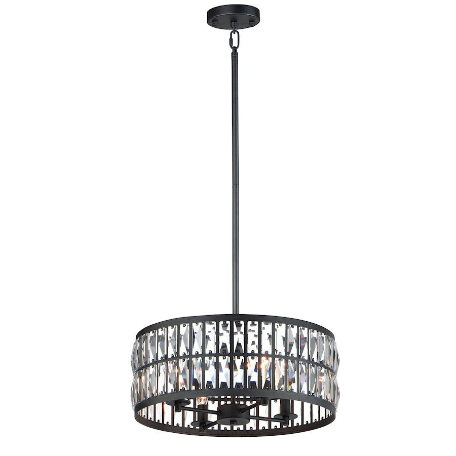 Maxim Lighting Madeline 4-Light Pendant, Black/Beveled Crystal - 21815BCBK