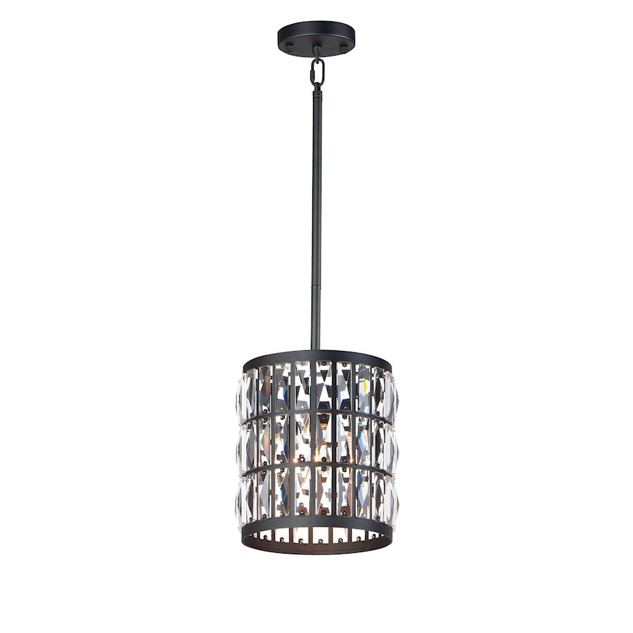 Maxim Lighting Madeline 1-Light Mini Pendant, Black/Beveled Crystal - 21819BCBK