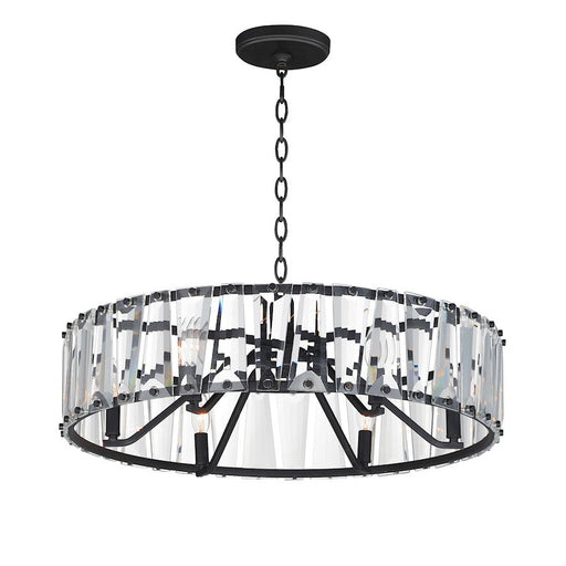 Maxim Lighting Odeon 6 Light Chandelier, Black/Beveled Crystal - 21866BCBK