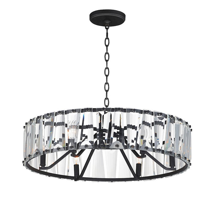 Maxim Lighting Odeon 6 Light Chandelier, Black/Beveled Crystal - 21866BCBK