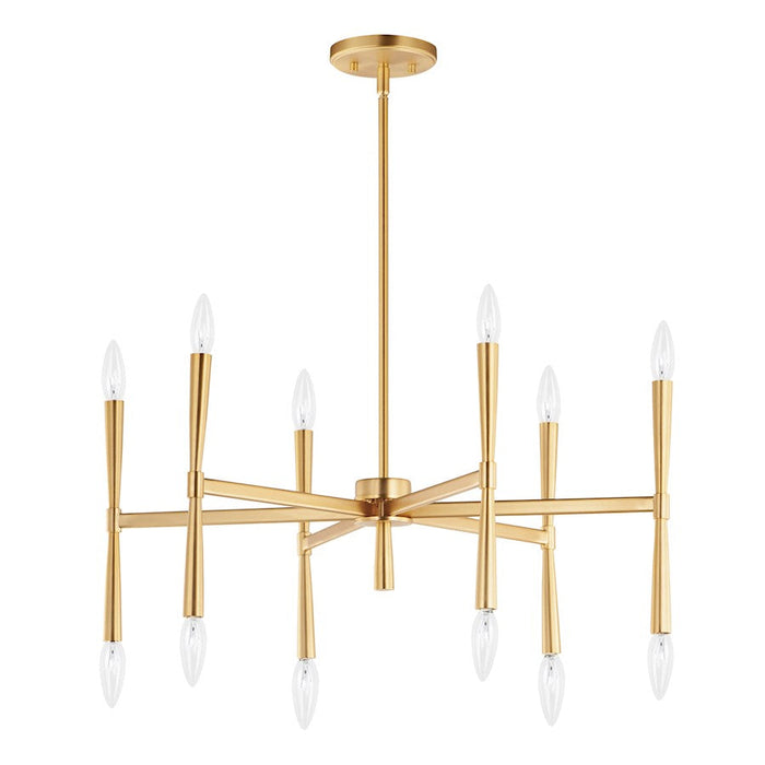 Maxim Lighting Rome 12-Light Chandelier, Satin Brass - 24626SBR