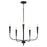 Maxim Lighting Vela 5 Light Single-Tier Chandelier, Black - 24815BK