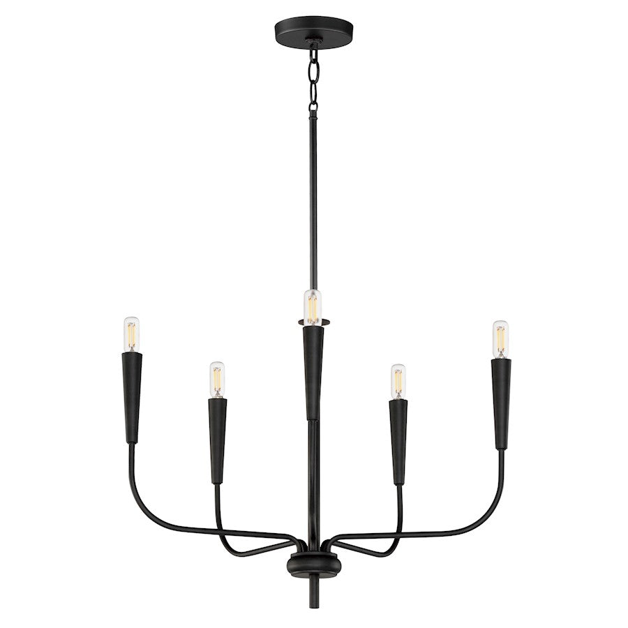 Maxim Lighting Vela 5 Light Single-Tier Chandelier, Black - 24815BK