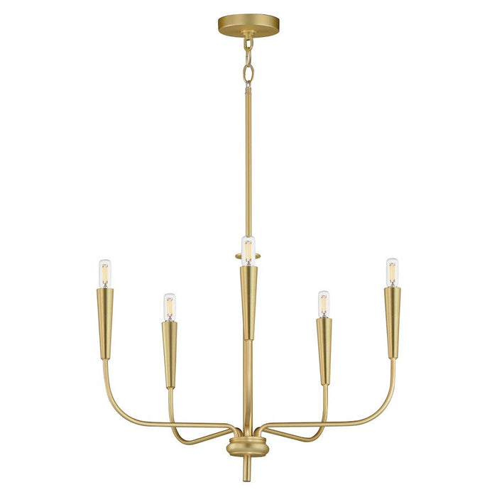 Maxim Lighting Vela 5 Light Single-Tier Chandelier, Satin Brass - 24815SBR