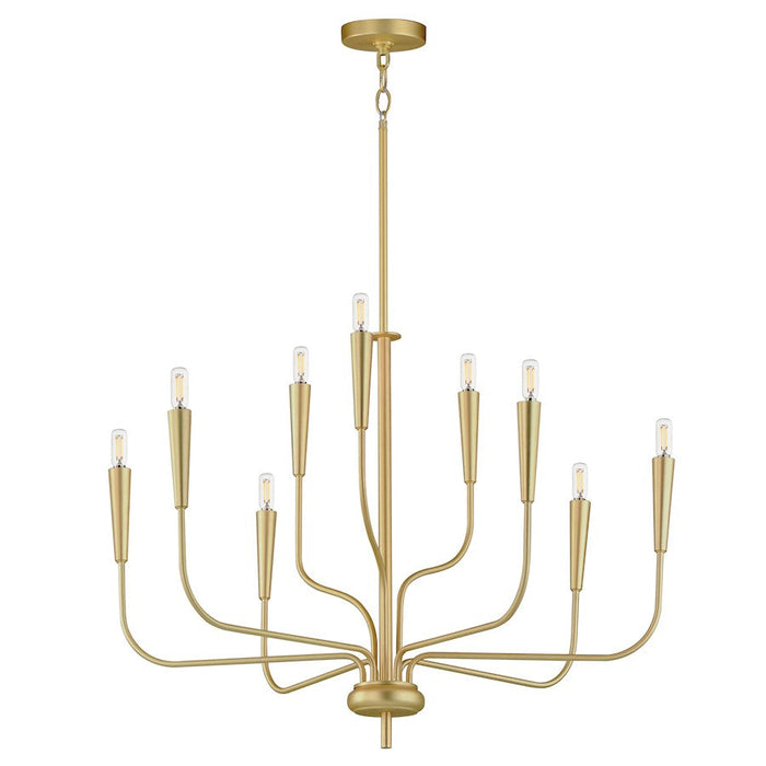 Maxim Lighting Vela 9 Light Multi-Tier Chandelier, Satin Brass - 24819SBR