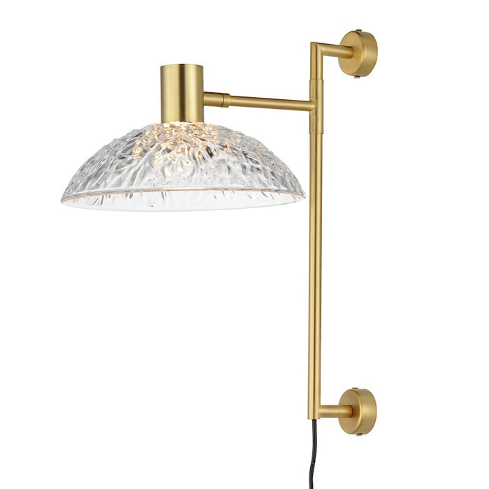 Maxim Lighting Metropolis 1 Light Pin Up Wall Sconce, Brass/Clear - 24980TCSBR