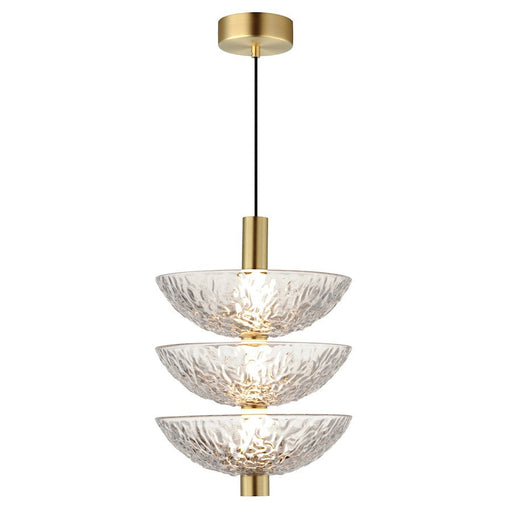 Maxim Lighting Metropolis 3 Light Pendant, Brass/Textured Clear - 24983TCSBR