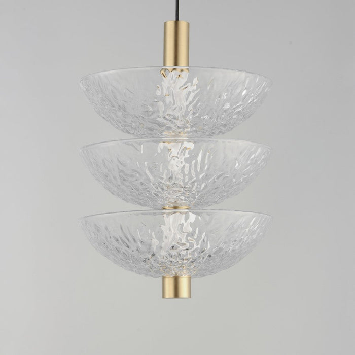 Maxim Lighting Metropolis 3 Light Pendant, Brass/Textured Clear