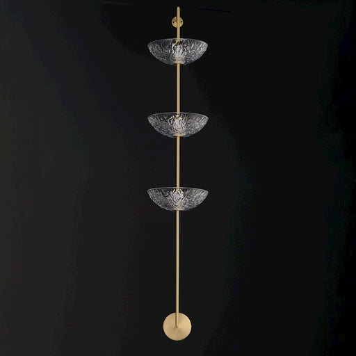 Maxim Lighting Metropolis 3 Light Wall Sconce, Brass/Textured Clear