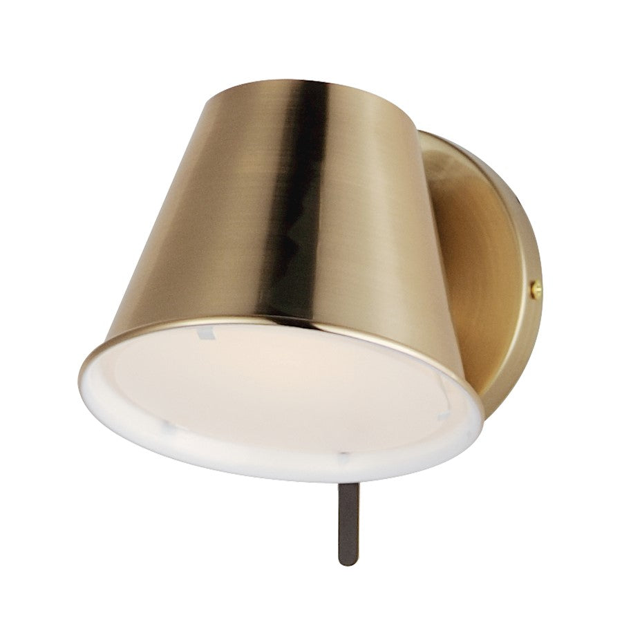 Maxim Lighting Carlo 1 Light Wall Sconce, Dark Bronze/Leather/Brass - 25171DBZHR