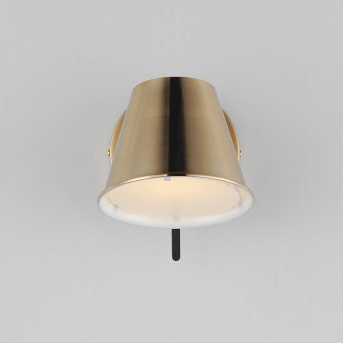 Maxim Lighting Carlo 1 Light Wall Sconce, Dark Bronze/Leather/Brass