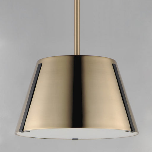 Maxim Lighting Carlo 1 Light Single Pendant, Bronze/Leather/Brass