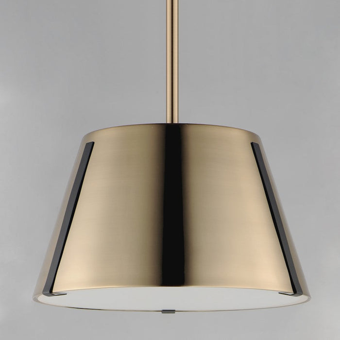 Maxim Lighting Carlo 1 Light Single Pendant, Bronze/Leather/Brass