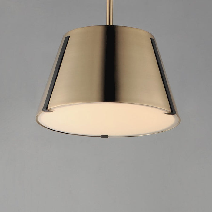 Maxim Lighting Carlo 1 Light Single Pendant, Bronze/Leather/Brass