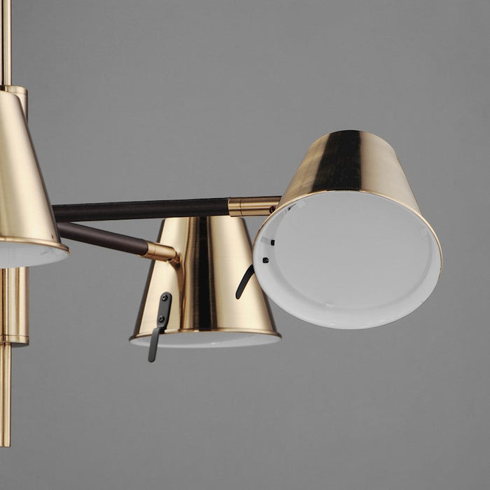 Maxim Lighting Carlo Chandelier, Dark Bronze/Leather/Brass