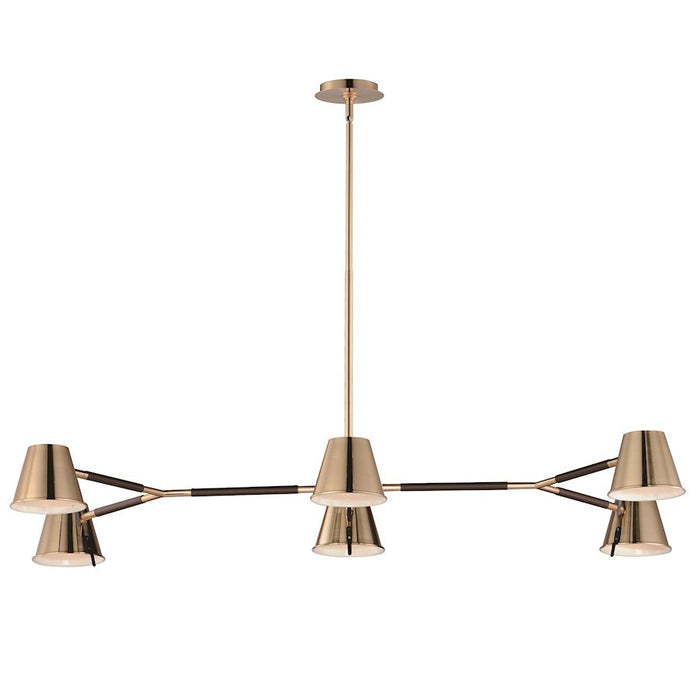 Maxim Lighting Carlo Chandelier, Dark Bronze/Leather/Brass