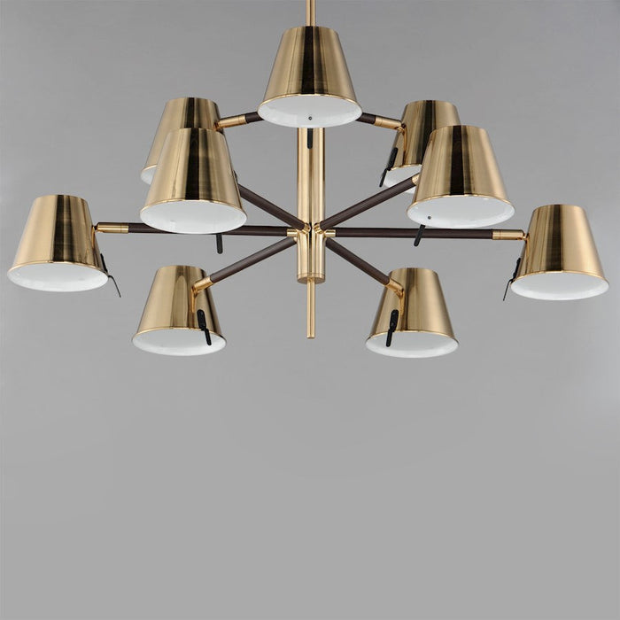 Maxim Lighting Carlo Chandelier, Dark Bronze/Leather/Brass