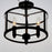 Maxim Lighting Sentinel 3 Light Semi Flush, Black/Clear