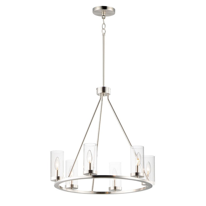 Maxim Lighting Sentinel 6-Light Chandelier, Satin Nickel/Clear - 25255CLSN