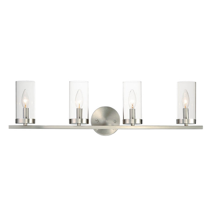 Maxim Lighting Sentinel 4-Light Bath Vanity, Satin Nickel/Clear - 25258CLSN