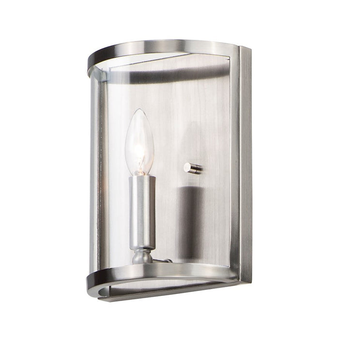 Maxim Lighting Sentinel 1-Light Wall Sconce, Satin Nickel/Clear - 25259CLSN