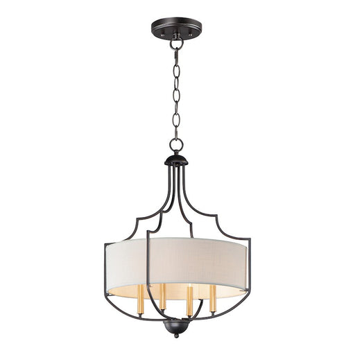Maxim Lighting Savant 4-Light Chandelier in Bronze/Antique Brass - 25284WLBZAB