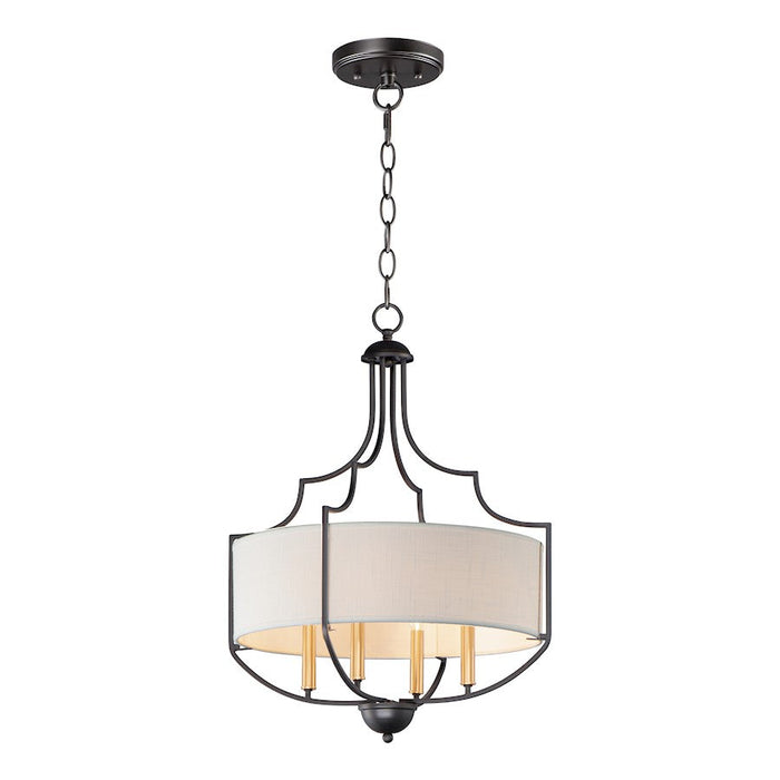 Maxim Lighting Savant 4-Light Chandelier in Bronze/Antique Brass - 25284WLBZAB