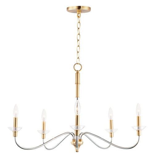 Maxim Lighting Clarion 5-Light Chandelier, Polished Chrome/Brass - 25375CLPCSBR