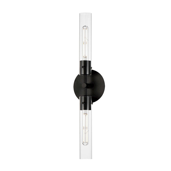 Maxim Lighting Equilibrium 2 Light Wall Sconce, Black/Clear - 26370CLBK