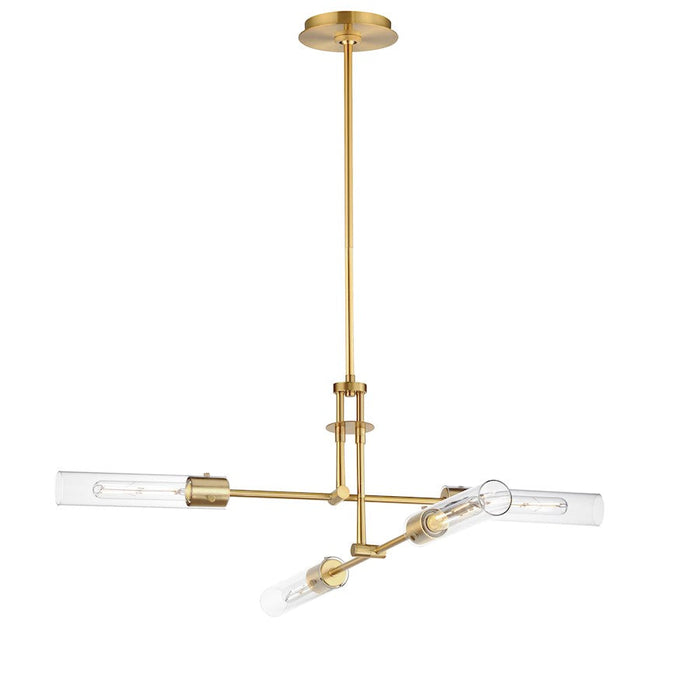 Maxim Lighting Equilibrium 4 Light Pendant/Flush, Aged Brass/Clear - 26374CLNAB