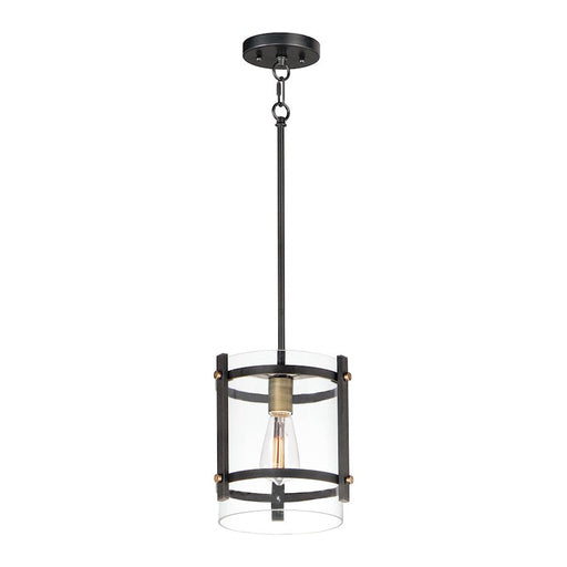 Maxim Lighting Capitol 1-Light Pendant, Black/Antique Brass - 2649BKAB