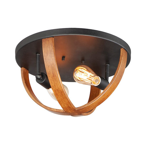 Maxim Lighting Compass 2-Light Flush Mount, Antique Pecan Black - 27570APBK