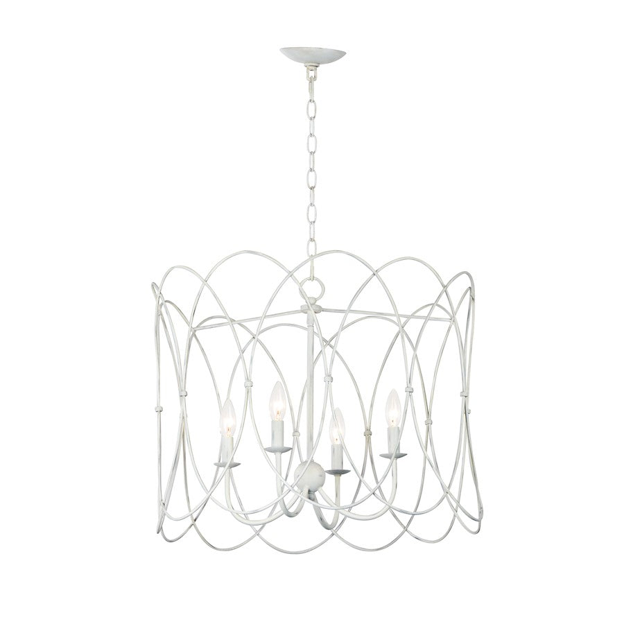 Maxim Lighting Trellis 4-Light Chandelier in Weathered White - 27594WWT