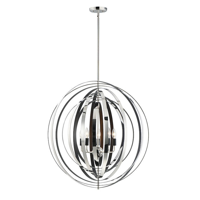 Maxim Lighting Radial 5-Light Chandelier in Polished Nickel/Black - 28675PNBK