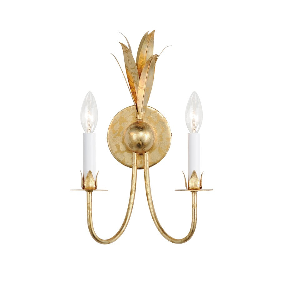 Maxim Lighting Paloma 2 Light Wall Sconce, Gold Leaf - 2882GL