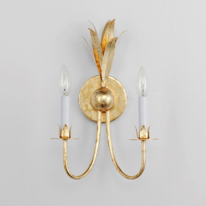 Maxim Lighting Paloma 2 Light Wall Sconce, Gold Leaf