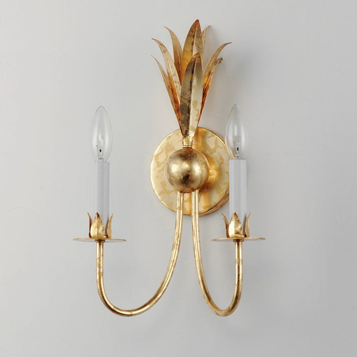 Maxim Lighting Paloma 2 Light Wall Sconce, Gold Leaf