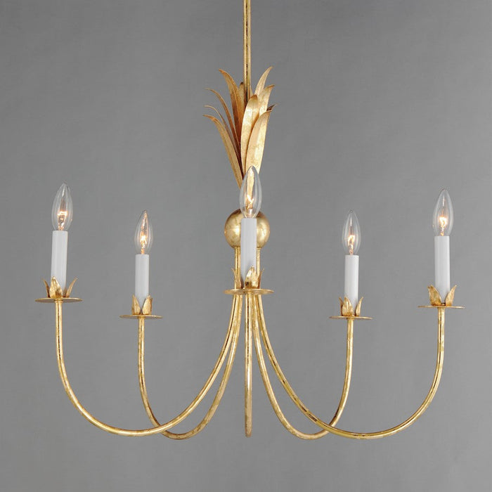 Maxim Lighting Paloma 5 Light Chandelier, Gold Leaf