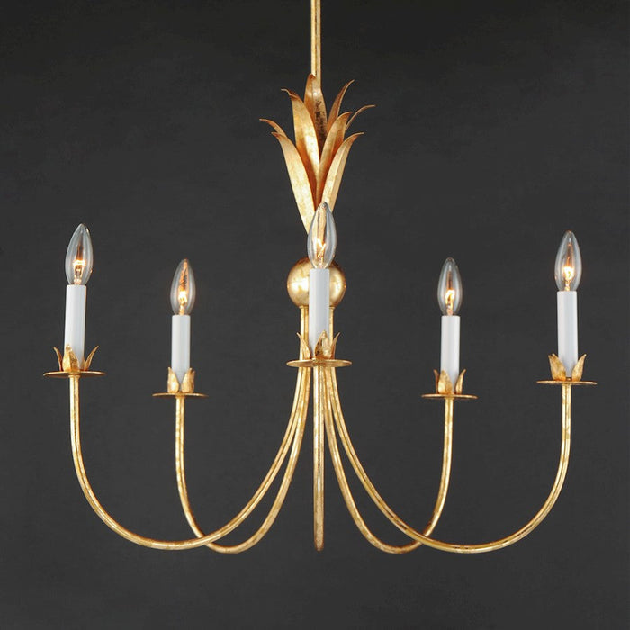 Maxim Lighting Paloma 5 Light Chandelier, Gold Leaf