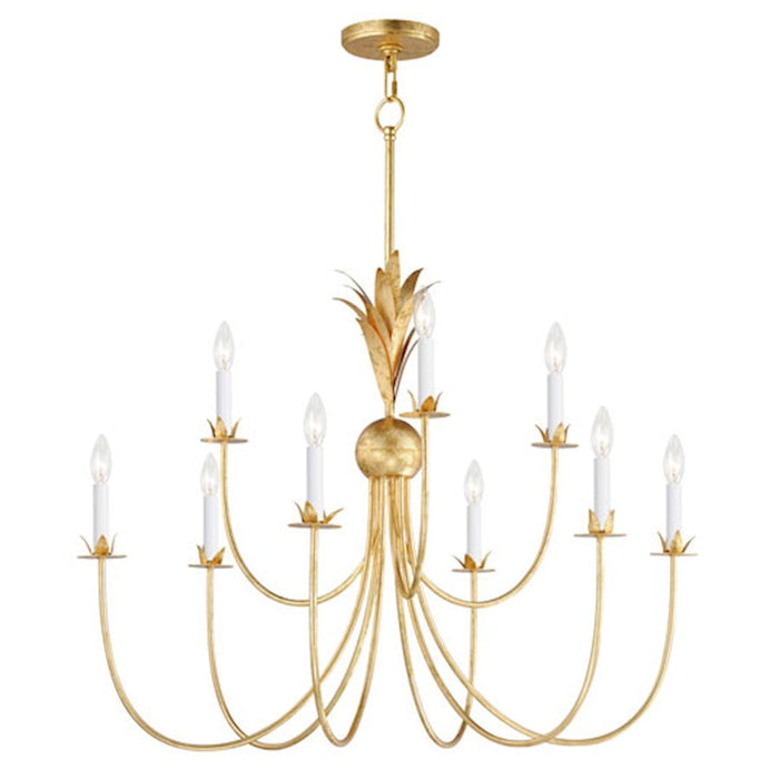 Maxim Lighting Paloma 9 Light Chandelier, Gold Leaf - 2889GL