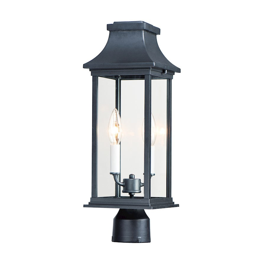 Maxim Lighting Vicksburg 2-Light Outdoor Post Mount in Black - 30020CLBK