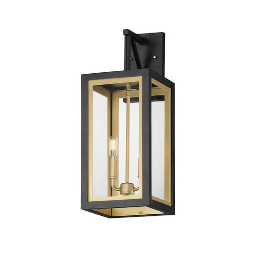 Maxim Lighting Neoclass 2Lt Outdoor Wall Mount, Black/Gold/Clear - 30055CLBKGLD