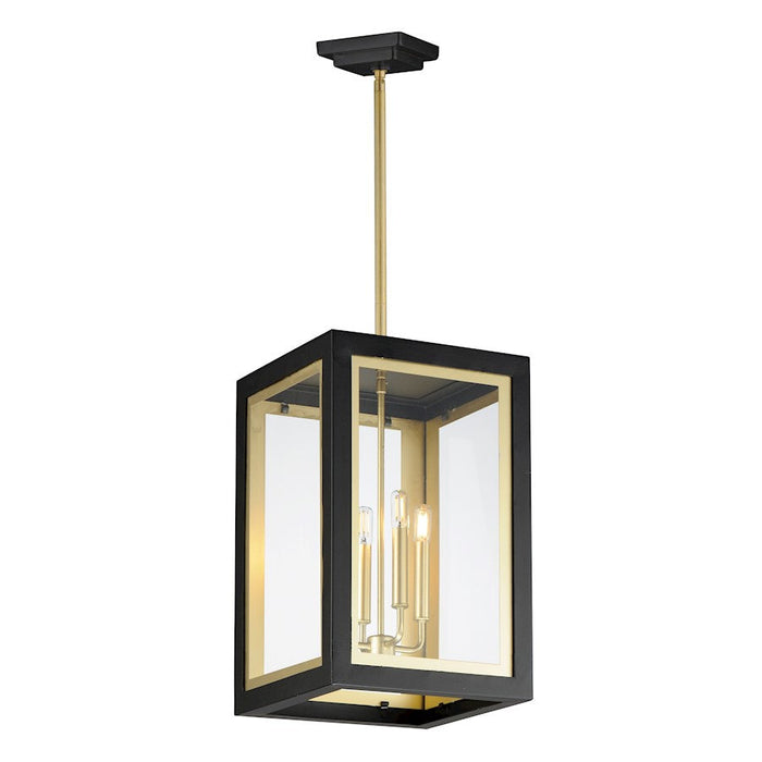 Maxim Lighting Neoclass 3 Light Outdoor Pendant, Black/Gold/Clear - 30058CLBKGLD