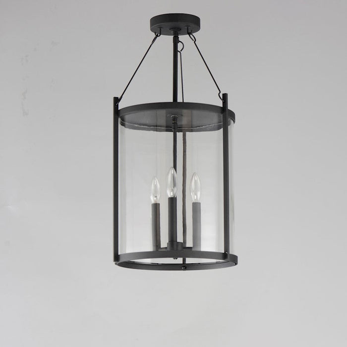 Maxim Lighting Belfry 3 Light Outdoor Pendant, Black/Clear