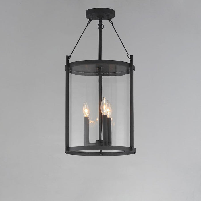 Maxim Lighting Belfry 3 Light Outdoor Pendant, Black/Clear