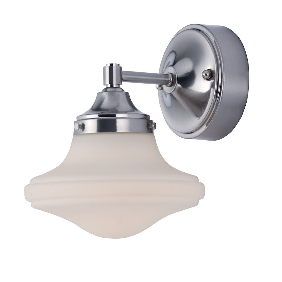 Maxim Lighting New School LED 1-Light Wall Sconce, Nickel/White - 30242SWSN