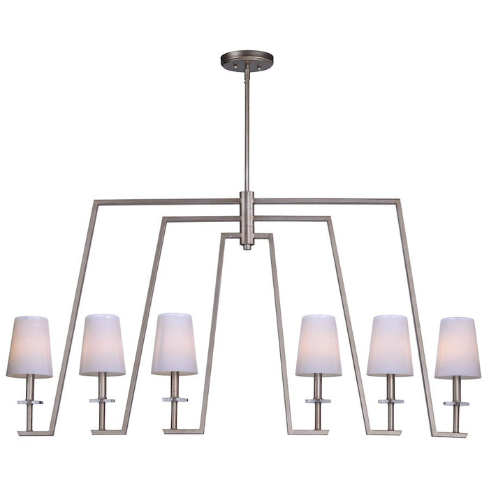 Maxim Lighting Swing 6-Light 48" Chandelier, Platinum Dusk/White - 30257WTPD