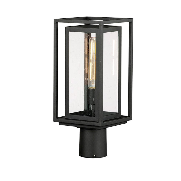 Maxim Lighting Cabana 1 Light Outdoor Post Mount, Black/Seedy - 3030CDBK