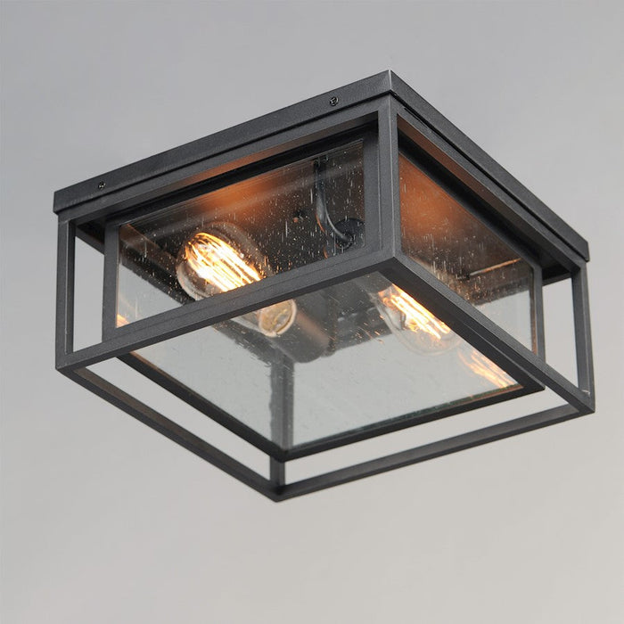 Maxim Lighting Cabana 2 Light Flush Mount, Black/Seedy